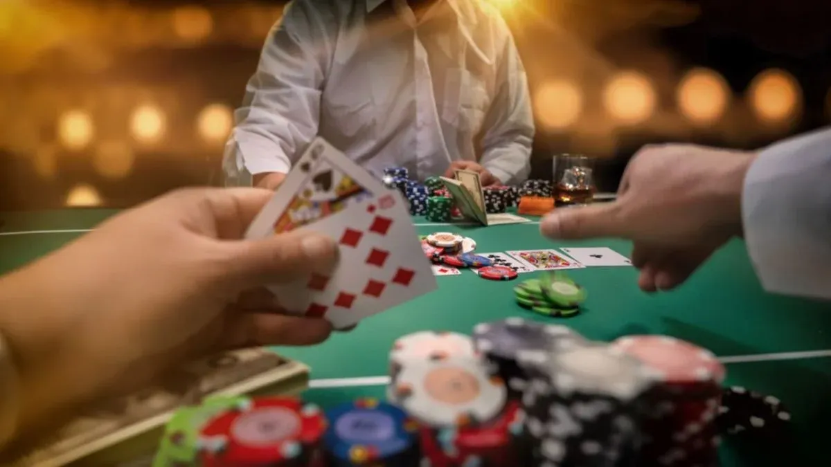 Casino chips and cards illustration