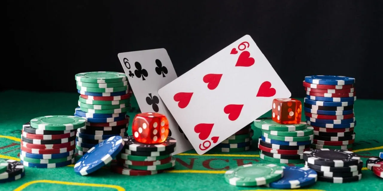 Colourful casino gaming illustration